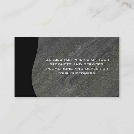 QR-code / Donkergrijze steen Visitekaartje (Achterkant)