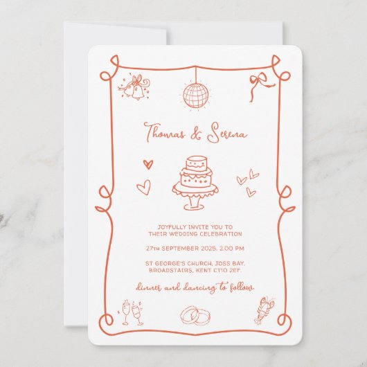 QR Code Doodle Hand getekend Verona Sunset Sinaasa Kaart (Voorkant)