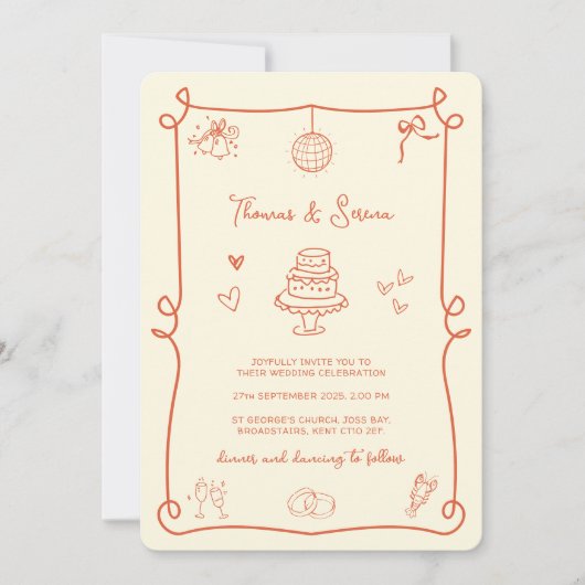 QR Code Doodle Hand getekend Verona Sunset Sinaasa Kaart (Voorkant)