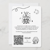 QR Code Doodle Hand getrokken grillig Kaart (Achterkant)