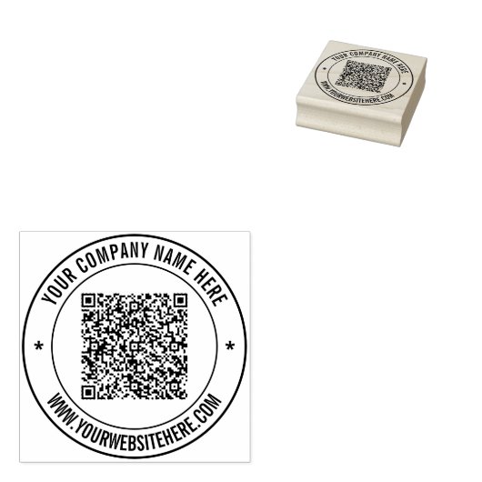 QR-Code Douanetekst Zakelijke Ronde Rubberzegel Rubberstempel (Gestempeld)