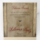 QR Code Dracula Halloween Bedrijfsevenement Drieluik Uitnodiging (Binnenzijde eerst)