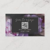 QR Code Dramatische Bruiloft RSVP Paarse Bloemen G Informatiekaartje (Voorkant)