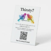 🌈 QR code Drink menu Rainbow Lovebirds Collectie Reclamebord Met Voetstuk (Voorkant)