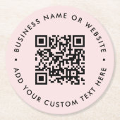 QR Code Drink Onderzetters | Roze Zakelijke Promo (Voorkant)