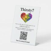 🌈 QR-code Drinkmenu Flourish Together Reclamebord Met Voetstuk (Voorkant)