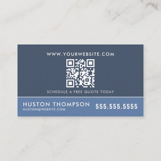 QR Code Druk Wassen Macht Wassen Raamreiniger Visitekaartje (Achterkant)