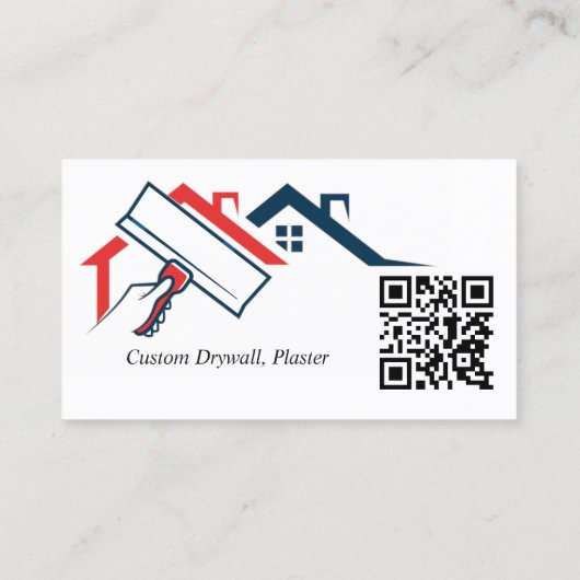 QR Code Drywall, Plaster, Sheetrock Finishing Visitekaartje (Achterkant)