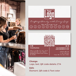 QR-Code Dual-Color Design Hair Salon Loyalty Kaart