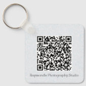 QR-code Dubbelzijdig code op de eigen bedrijfsite Sleutelhanger (Voorkant)