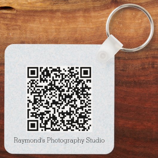 QR-code Dubbelzijdig code op de eigen bedrijfsite Sleutelhanger (Achterkant)