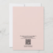 QR Code Dusty Blue Blush Rustic Wood Weddenschap Kaart (Achterkant)