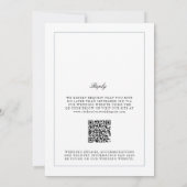 QR Code Dusty Blue Crest Monogram Bruiloft Kaart (Achterkant)