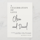 QR Code Dusty Blue Script Photo Wedding Kaart (Voorkant)