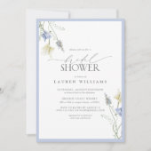 QR-code Dusty Blue Wildflower Vrijgezellenfeest Kaart (Voorkant)