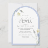 QR-code Dusty Blue Wildflower Vrijgezellenfeest Kaart (Voorkant)