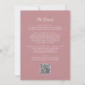 QR Code Dusty Roos Budget Monogram Overlay Weddens Kaart (Achterkant)