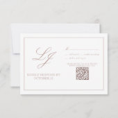 QR Code Dusty Roos Script Monogram Weddenschap RSV RSVP Kaartje (Achterkant)