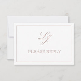 QR Code Dusty Roos Script Monogram Weddenschap RSV RSVP Kaartje