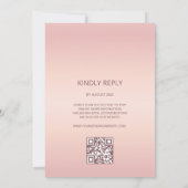 QR-code | Dusty Roze Eenvoudig Elegant Script Wedd Kaart (Achterkant)