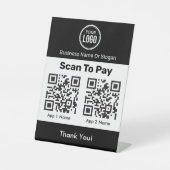 QR-code E-portemonnebetaling door mobiele digitale Reclamebord Met Voetstuk (Voorkant)