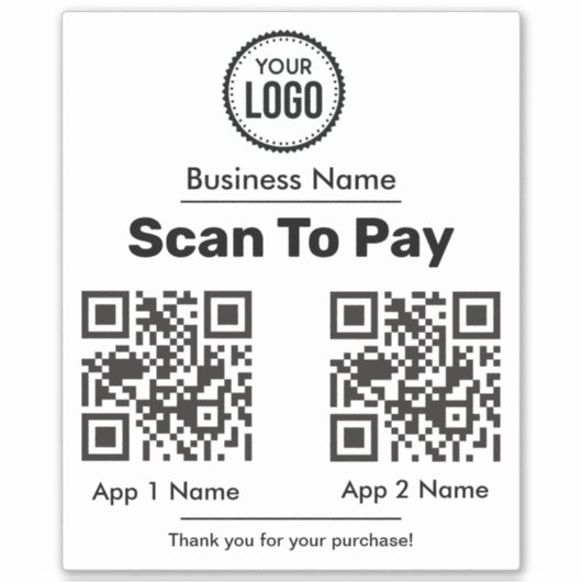 QR-code E-portemonnebetaling door mobiele digitale Sticker (Voorkant)