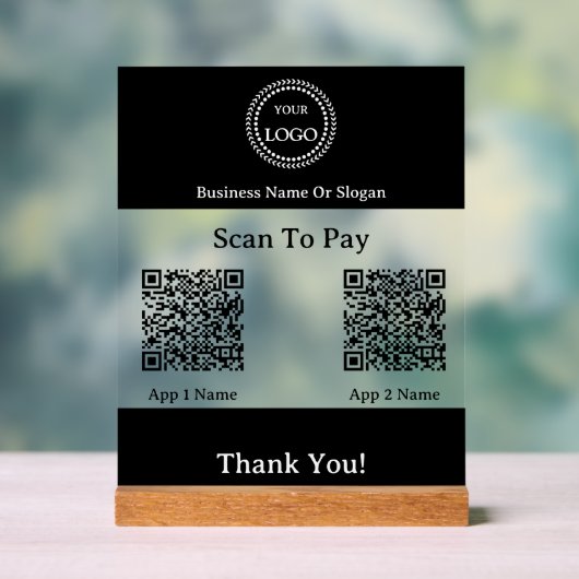 QR Code E-Wallet Payment By Mobile Digital Wallets Acryl Bord (Neutraal)