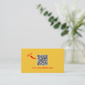 QR Code Easy Scan Plain Yellow Professional Visitekaartje (Staand voorkant)
