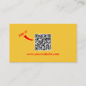 QR Code Easy Scan Plain Yellow Professional Visitekaartje (Voorkant)