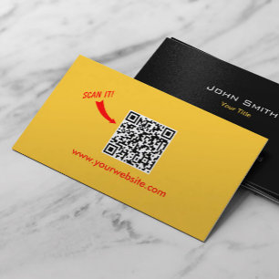 QR Code Easy Scan Plain Yellow Professional Visitekaartje