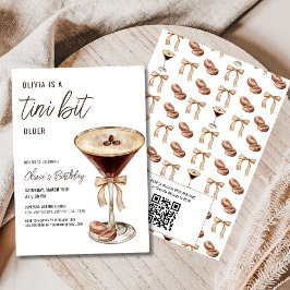 QR-code Een beetje oudere Espresso Martini Verjaar Kaart