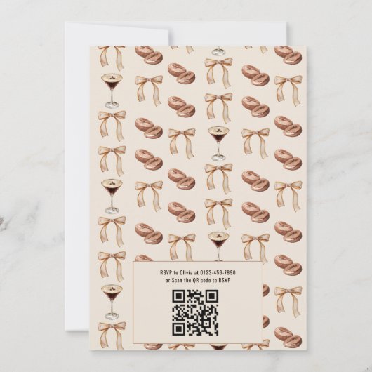 QR-code Een beetje oudere Espresso Martini Verjaar Kaart (Achterkant)