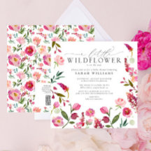 QR Code Een beetje Wildflower Roze Waterverf Douch