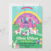 QR Code Eenhoorns Rainbow Magic Verjaardag uitnodi Kaart (Voorkant)