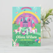 QR Code Eenhoorns Rainbow Magic Verjaardag uitnodi Kaart (Staand voorkant)