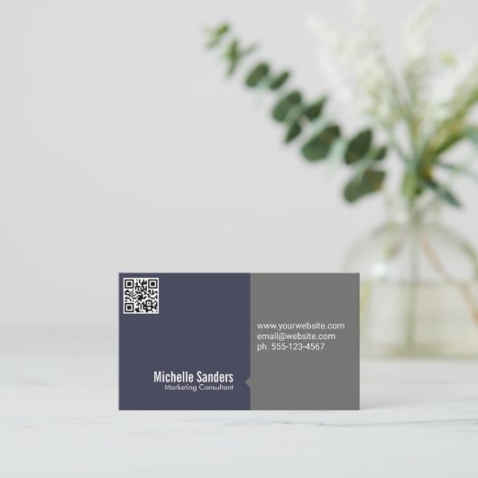 QR-code | Eenvoudig bedrijf Visitekaartje (Staand voorkant)