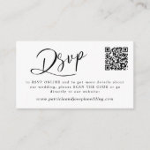 QR CODE eenvoudig elegant script bruiloft online r Informatiekaartje (Voorkant)