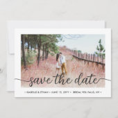 QR Code Eenvoudig Handgeschreven Schrift 2 Foto Hu Save The Date (Voorkant)