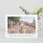QR Code Eenvoudig Handgeschreven Schrift 2 Foto Hu Save The Date (Staand voorkant)
