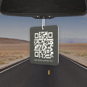 QR-code | Eenvoudig Jouw tekst Black Modern Luchtverfrisser