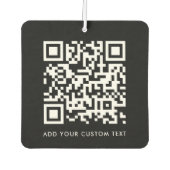 QR-code | Eenvoudig Jouw tekst Black Modern Luchtverfrisser (Voorkant)