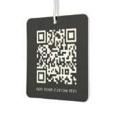 QR-code | Eenvoudig Jouw tekst Black Modern Luchtverfrisser (Links)