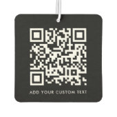 QR-code | Eenvoudig Jouw tekst Black Modern Luchtverfrisser (Achterkant)