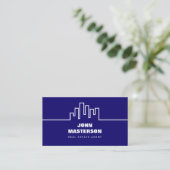 QR Code Eenvoudig Koningsblauw Makelaar Visitekaartje (Staand voorkant)