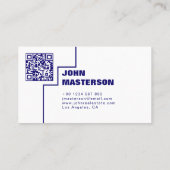 QR Code Eenvoudig Koningsblauw Makelaar Visitekaartje (Achterkant)