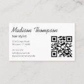 QR Code Eenvoudig Minimaal Modern Professioneel  Visitekaartje (Achterkant)