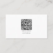 QR Code Eenvoudig Minimaal Wit Modern Business Log Visitekaartje (Achterkant)