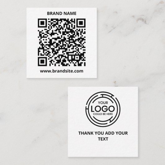 QR-code eenvoudig minimalistisch Logo-Visitekaartj Contactkaartje (Voorkant / Achterkant)