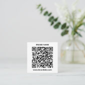 QR-code eenvoudig minimalistisch Logo-Visitekaartj Contactkaartje (Staand voorkant)