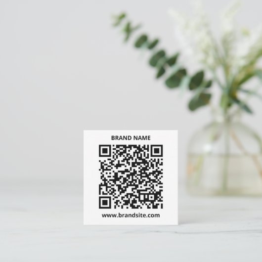QR-code eenvoudig minimalistisch Logo-Visitekaartj Contactkaartje (Staand voorkant)